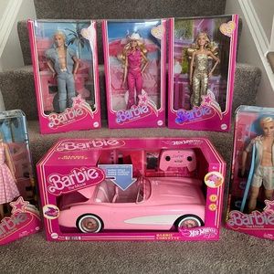 Barbie the Movie dolls bundle plus Barbie Pink Corvette
